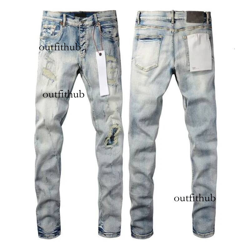 purple jeans Correct version 1:1 high quality Mens kusbi jean for mens designer rock revival jeans men denim purple pants 733