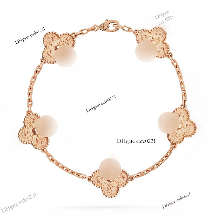 High Version 925 Sterling Silver Bracelet Designer Bracelet Leaf Clover Bracelet Diamond Bracelet Flower Gold Bracelet Natural Mother-of-pearl Women