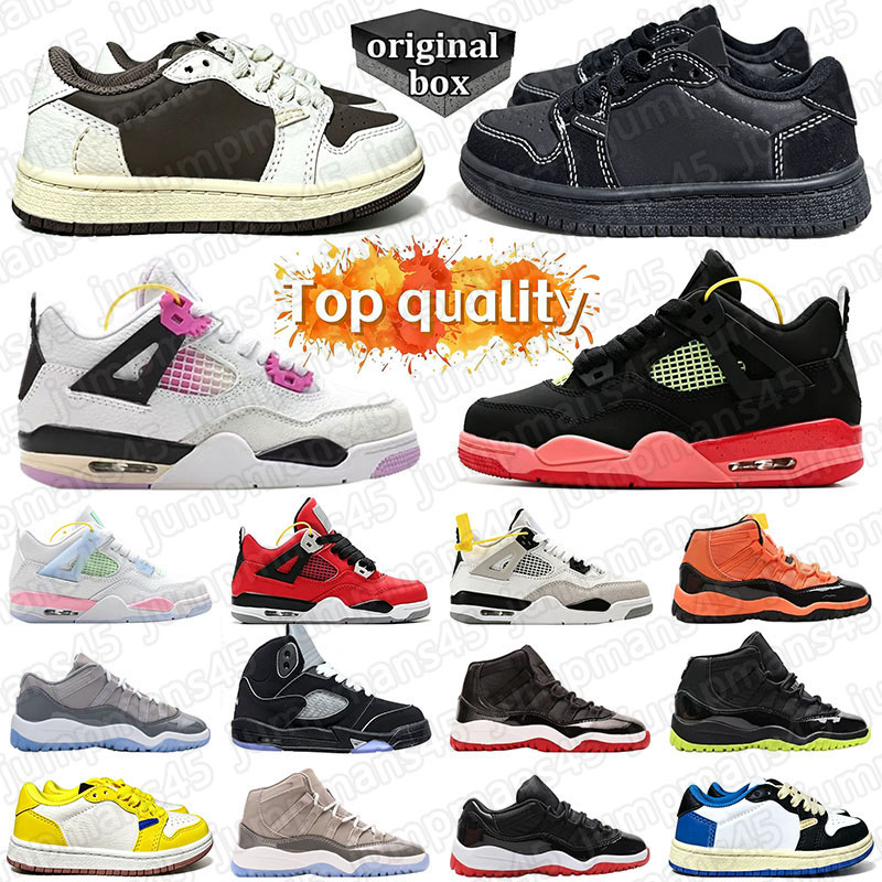 toddler designer Kids Shoes 1s 4s 5s 11s Kid Wolf Grey Black Red Kid Sneakers Trainers University Blue Black Cat Baby Shoes Girls Running Runner Pla