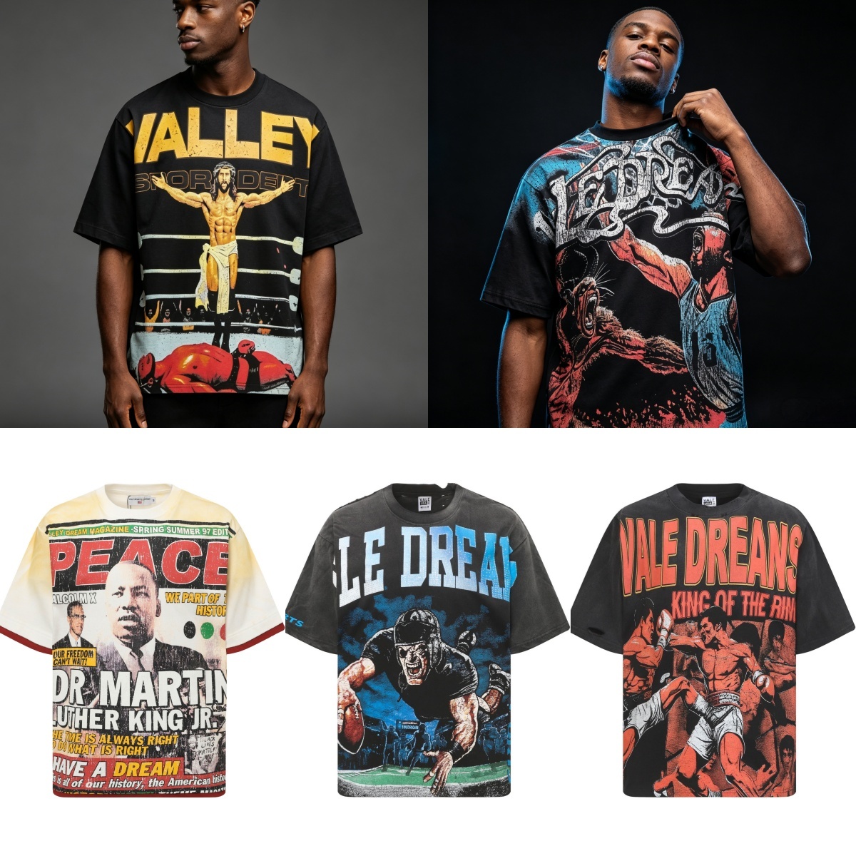 Designer Vallys Sports News Rétro Foncé Pull Unisexe Surdimensionné Lavé Streetwear Sweat Vintage Graphique Imprimé Coupe Ample Haut Décontracté