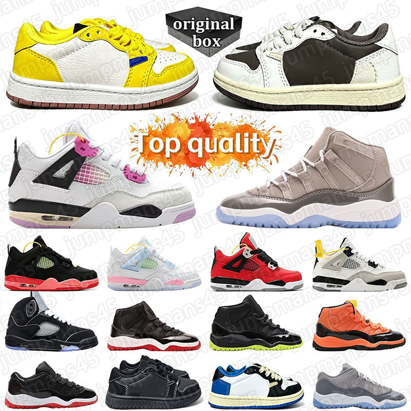 Casual toddler designer Kids Shoes 1s 4s 5s 11s Kid Wolf Grey Black Red Kid Sneakers Trainers University Blue Black Cat Baby Shoes Girls Running Run