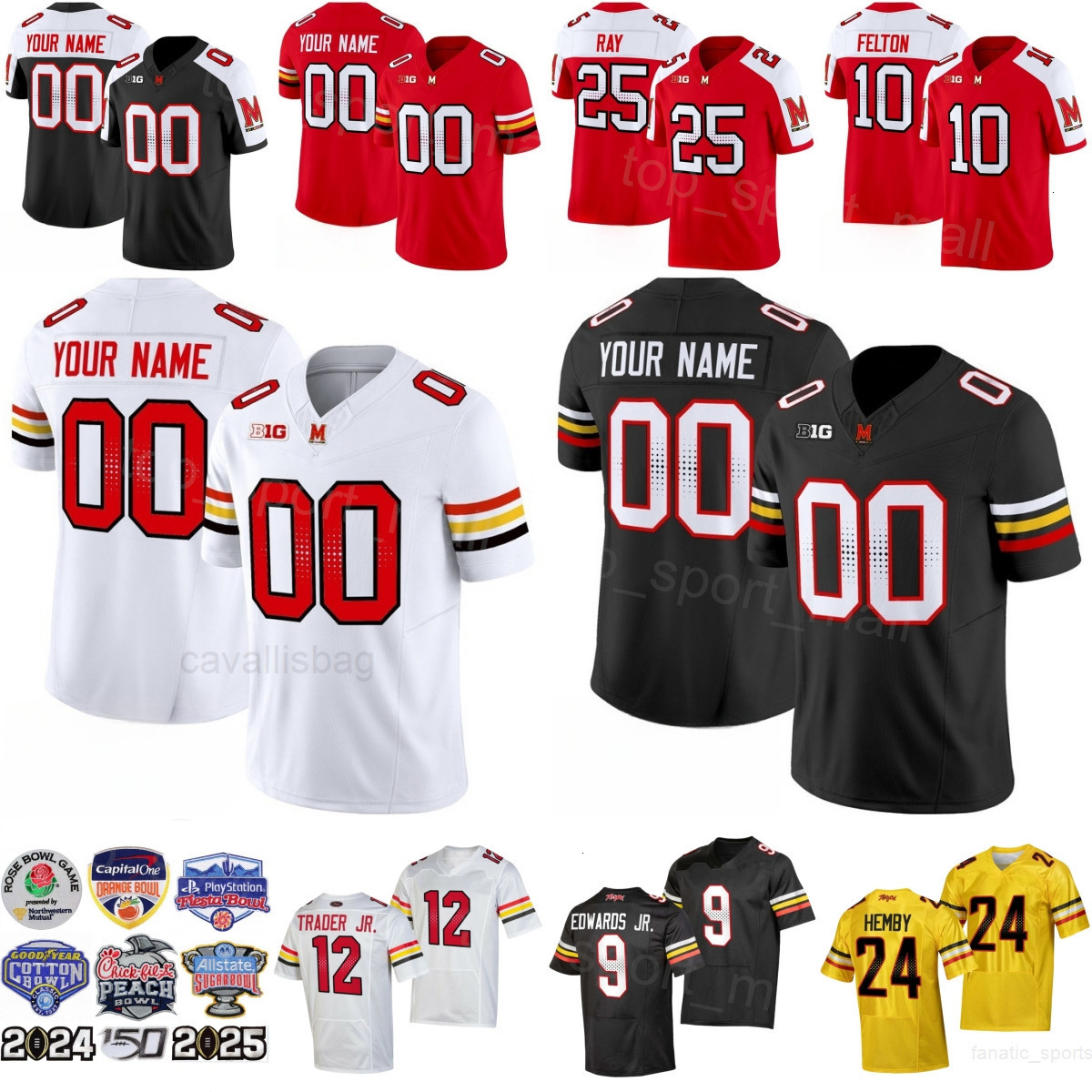 2025 Football College Maryland Terrapins Jerseys Men Youth Women 9 Billy Edwards Jr 24 Roman Hemby 25 Nolan Ray 10 Tai Felton 1 Kaden Prather 4 Rube