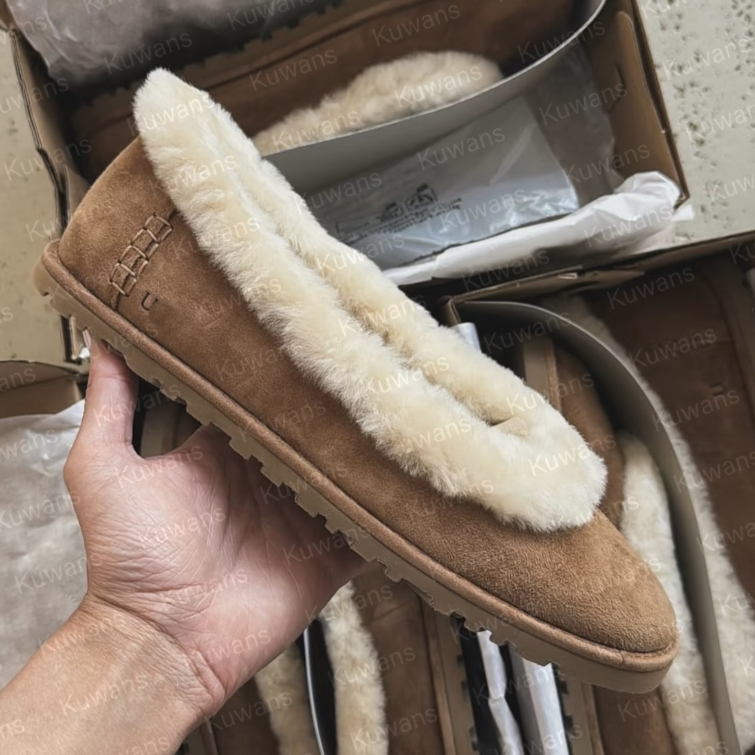 Femmes Zora Ballet Falts Bea Mary Jane Pantoufles Designer Shearling Chaussures Fourrure Diapositives Classique Ultra Mini Plateforme Botte Châta