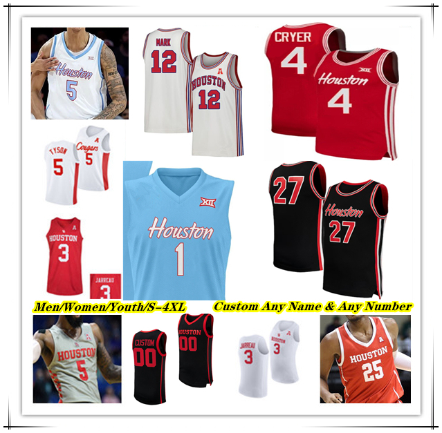 Joseph Tugler HoustonS Cougars UH Maillot de basket-ball Kingston Flemings Emanuel Sharp Chris Cenac Jr. Mercy Miller Chase McCarty Bryce Jackson