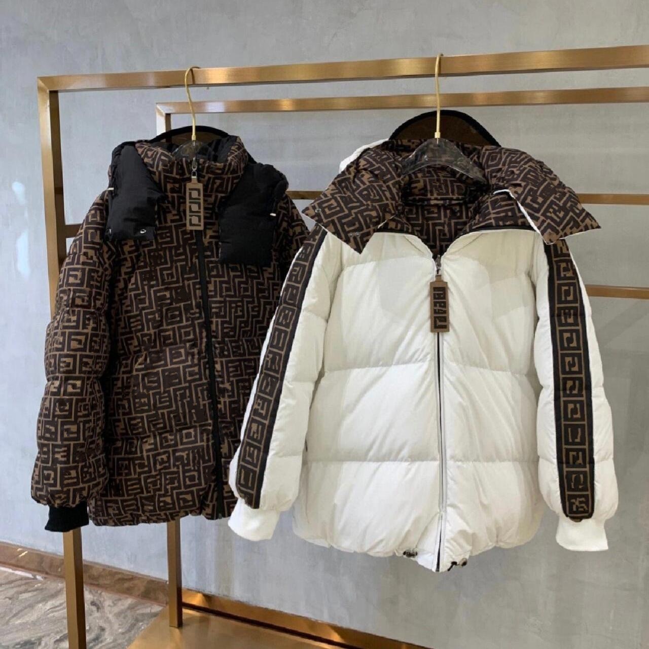 Men's Designer Reversible Puffer Jacket Luxury Monogram Print Long Sleeve Warm Coat Loose Comfort Zip Up Padded Jacket Winter