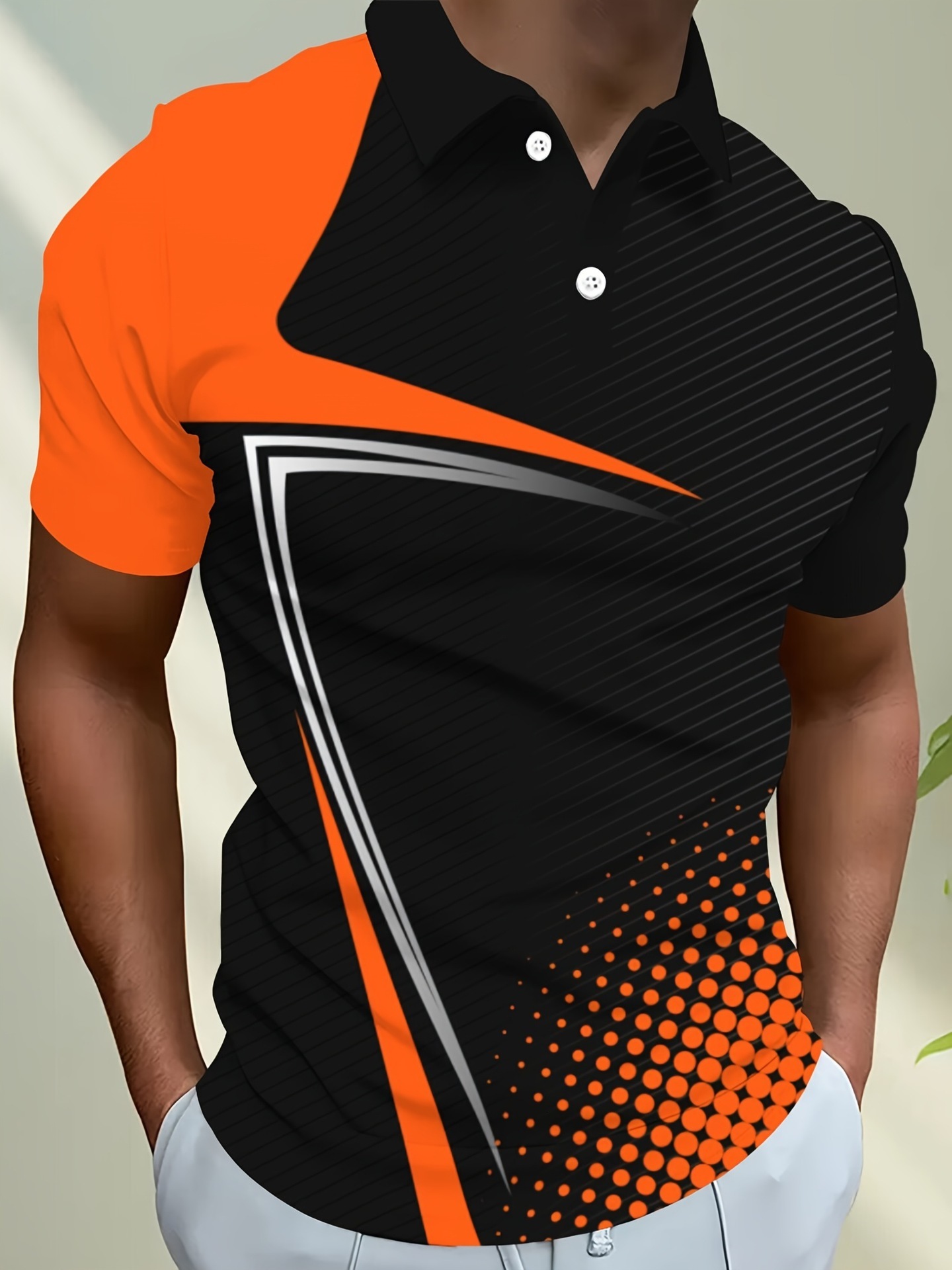 Designer 2026 Popular Street Fashion Men's Clothing Casual Geometric Print Turn down Collar Polo Shirt for Men 15