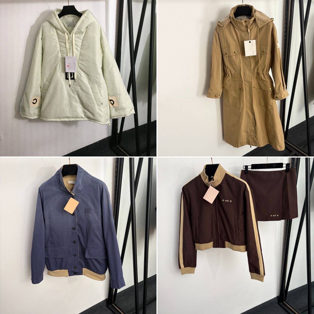 INS Style Designer Down Outerwear Classic Zipper Cardigan Jacket Female Brand Cardigan Coat Ladies Elegant Long Trench Coat Brand Windbreaker Clothi
