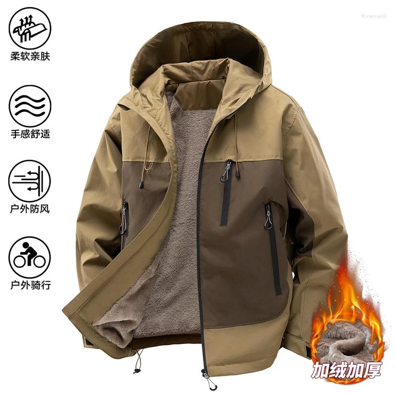 Men's Down 2026 Winter Plus Velvet Jacket Men Quick Drying Fabric Casual Parka Male Windproof And Waterproof Cotton Man