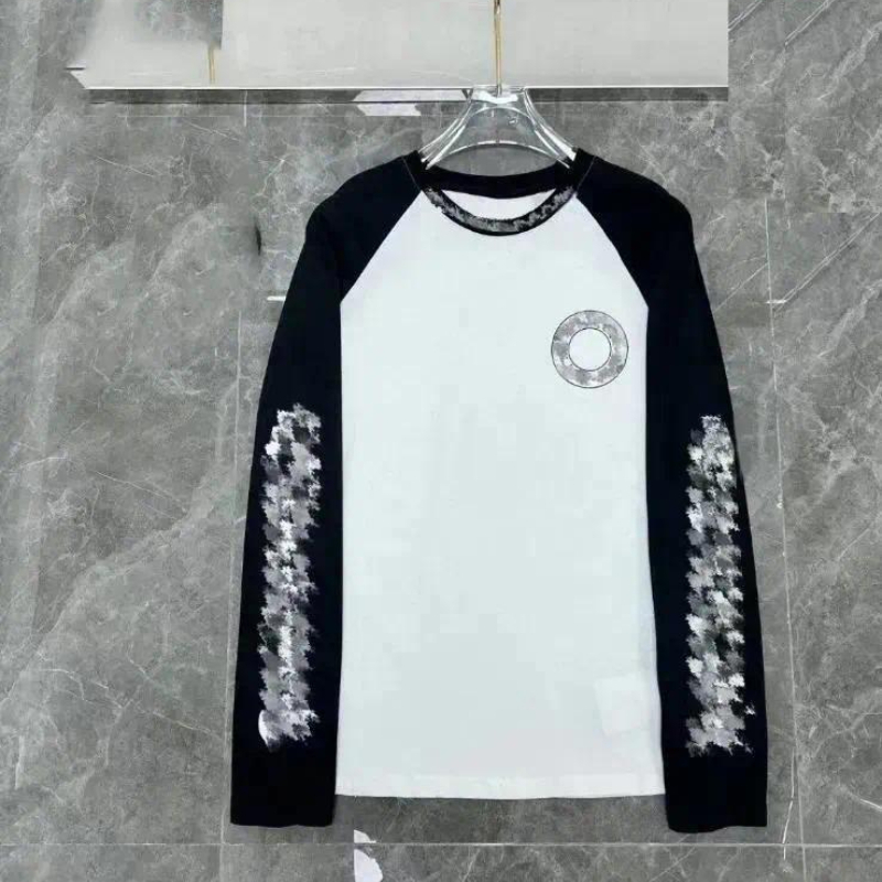 Heartness Long Sleeve Shirt Designer T Shirt Hoody Cotton Black And White Classic Color Sweatshirts Hip Hop Long Sleeve Hoodies Chrome Men Women Shi