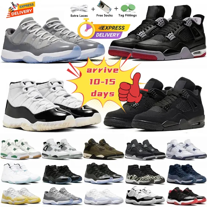 Black Cat 4s 11s 1s Designer Basketball Shoes Mens 1 4 11 Midnight Navy Bred White Cement Oreo Thunder University Blue Sneakers Women Sports Trainer