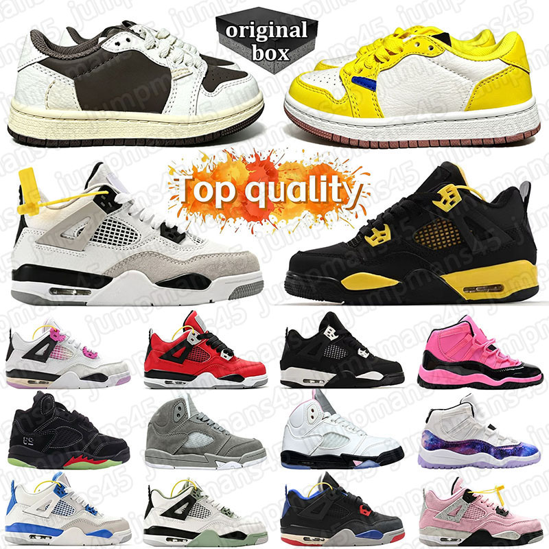 aaa+Quality toddler designer Kids Shoes 1s 4s 5s 11s Kid Wolf Grey Black Red Kid Sneakers Trainers University Blue Black Cat Baby Shoes Girls Runnin