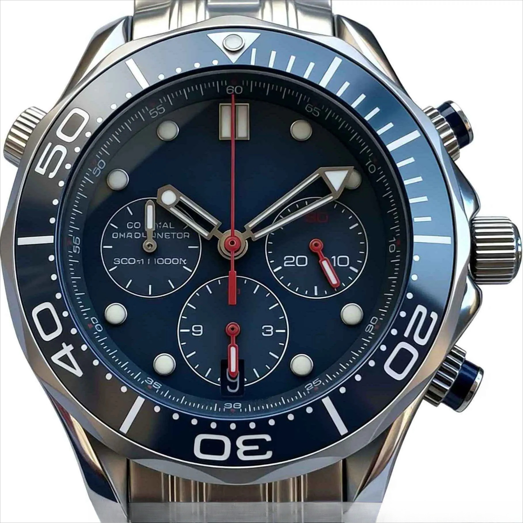 43MM Men's Mechanical Sports Watch 904L Stainless Steel Full Featured World Time Iced Out Watch b50