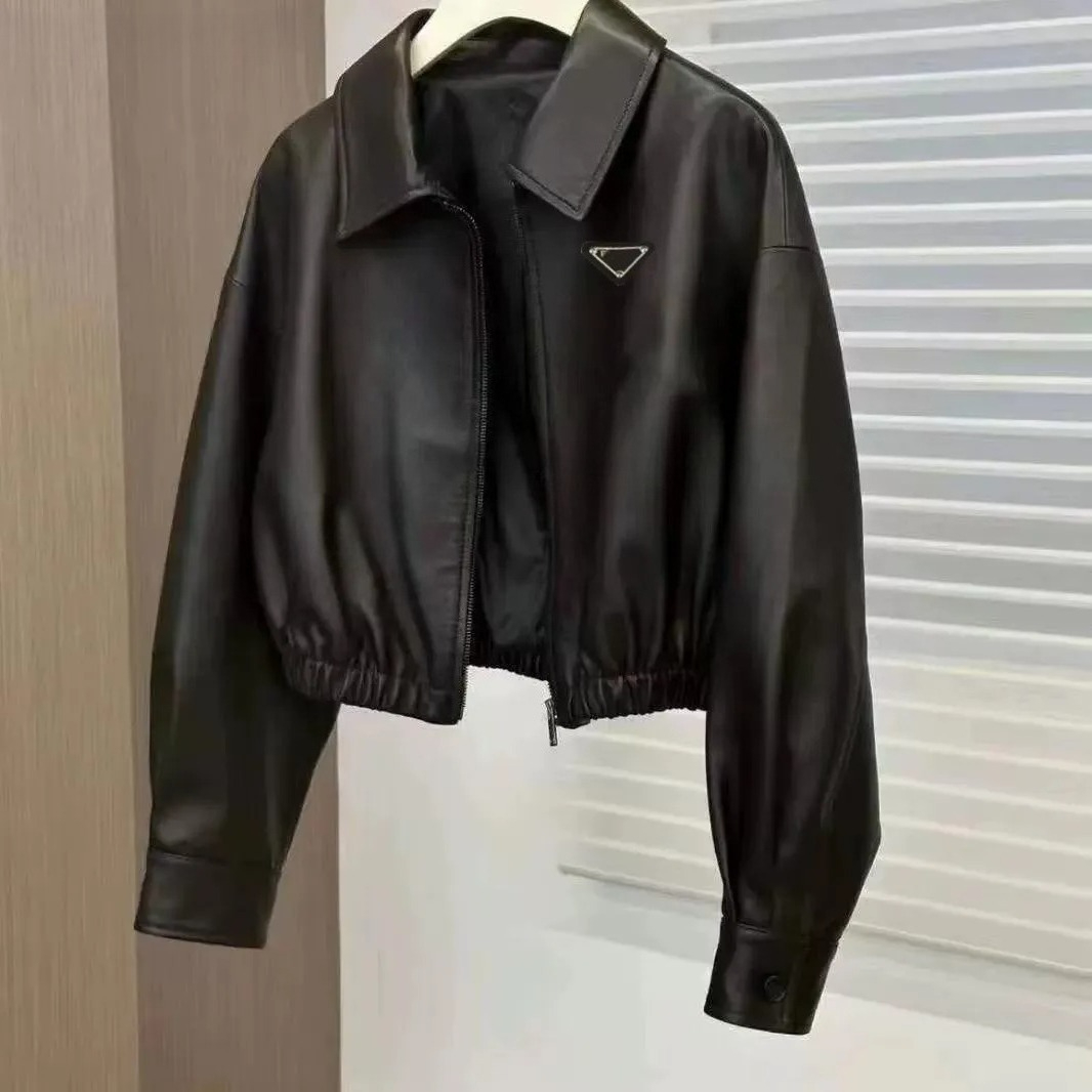 Womens Jacket Designer Leather Biker Jacket For Women Luxury Embroidered Windbreaker Trenchcoat For Woman