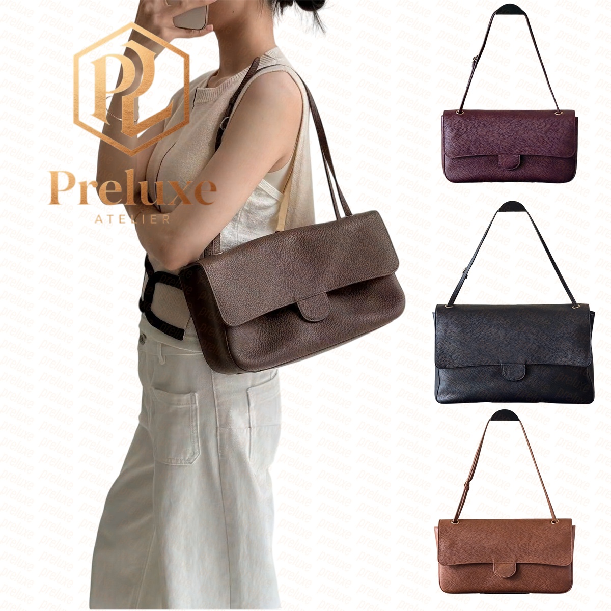 Premium Quality Leather 26S Maxi Flap Shoulder Bag 2 Sizes Large Elegant Suede Women Handbag Classic Designer Style Purse for Work Dating Party Dail