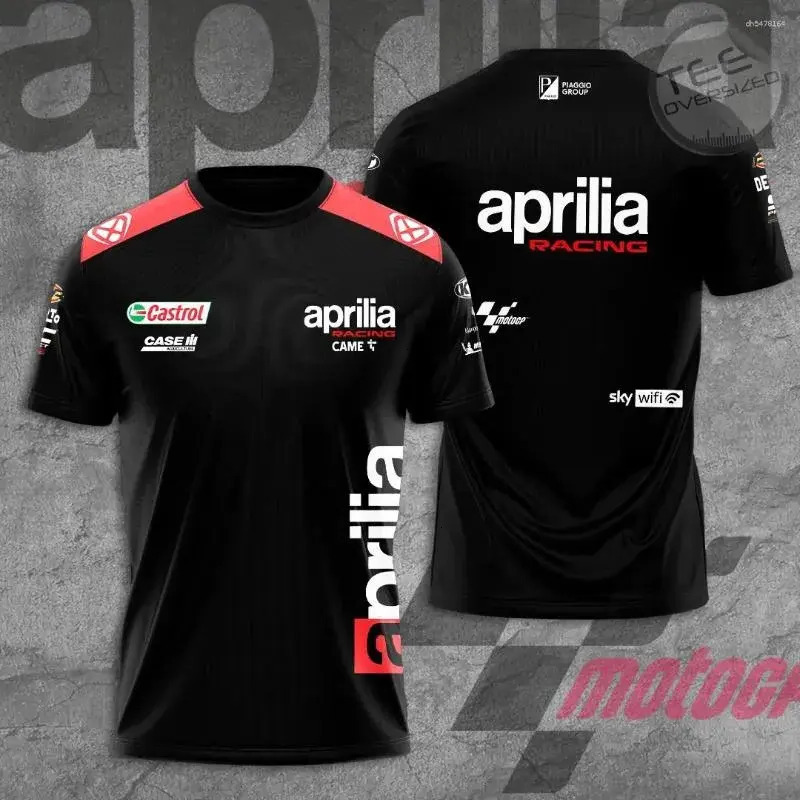 Heren T-shirt Herenoverhemden 2026 Verkoop van 3D-geprint Aprilia Racing-shirt en sneldrogend ademend dames T-shirt met ronde hals en korte mouwen T