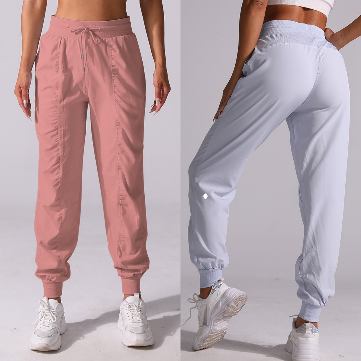 L6525-UU Lightweight Summer Quick-Dry Yoga Pants - Breathable Athletic Jogger Shorts with Elastic Waistband