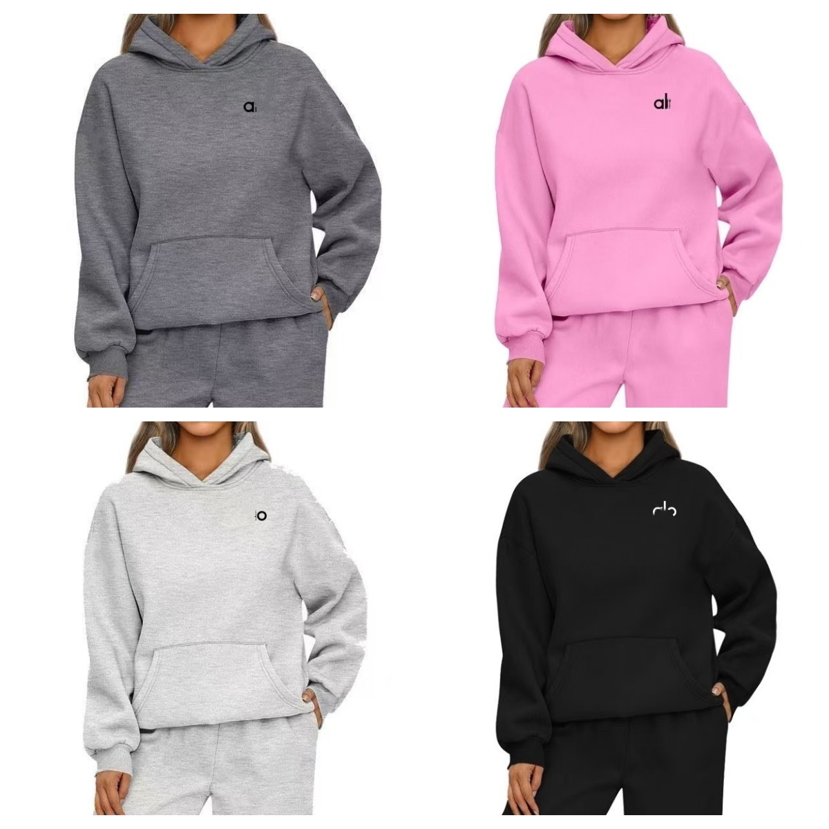 Yoga US Designer Embroidery Letter Logo Plus Size Women Big Loose Casual 4XL 5XL Pullover Hoodie Hooded Sweatshirt Long Sleeve Youth Girls Juniors S