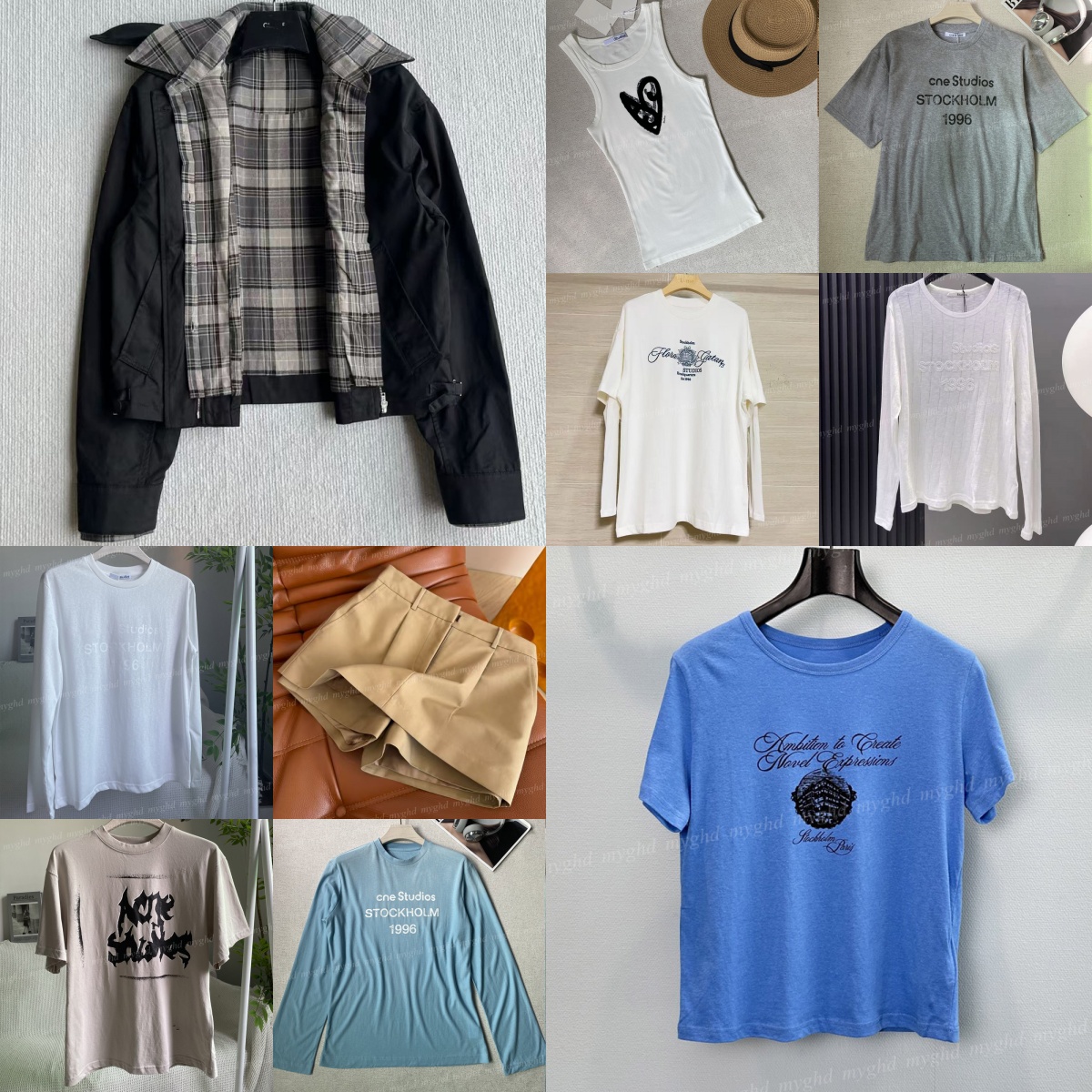 Veste doublée à carreaux pour femmes, t-shirt coupe ample avec lettres imprimées/brodées, à capuche, short à la mode, débardeur sans manches