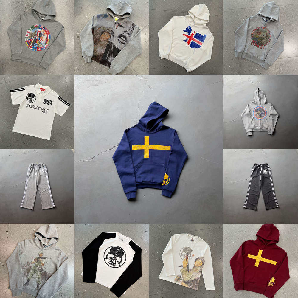 Peace in war hoodie designer hoodie hoodies for men Unisex Boxy Fit Vintage Washed Graphic Print Heavyweight Cotton Pullover Retro Streetwear Hooded