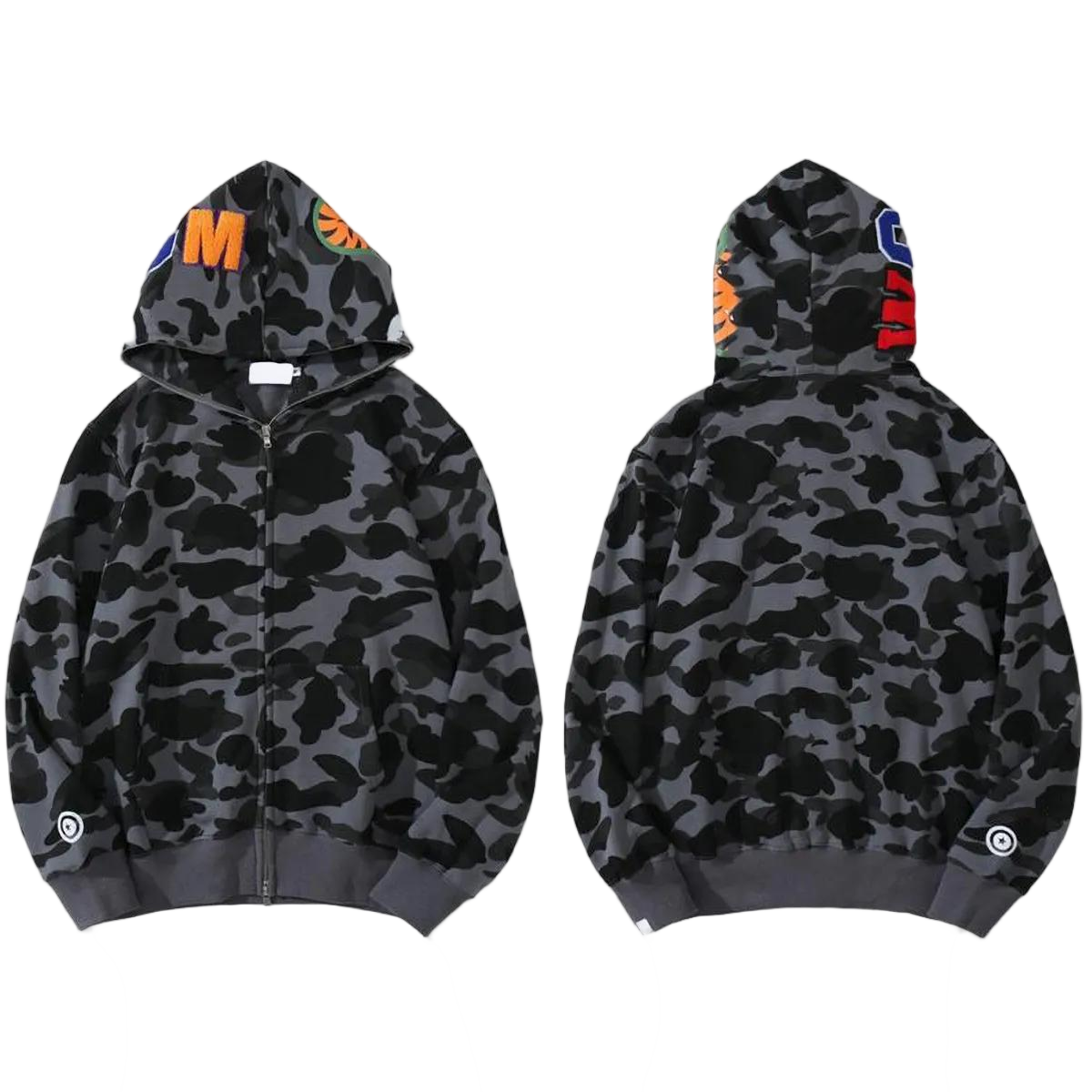 Bathing App Mens Hoodies Designer Full Zip Up Shark Hoodie Men Camo Graphic Cotton Jacket Hoody Bapelongsleeve Sweatshirt Women Ape Head Camo Patter