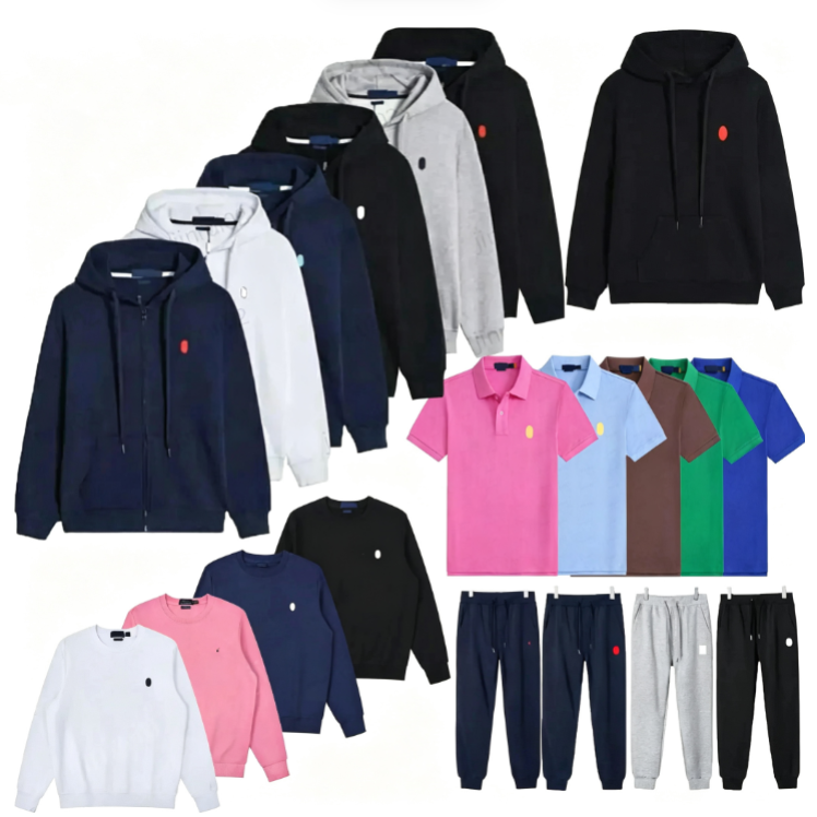 Polo Designer Sweat à capuche Hommes Veste de survêtement T-shirt Sweat-shirts à manches longues Zip Up Hoody Mens Coton Cardigan Pull Pull Sport
