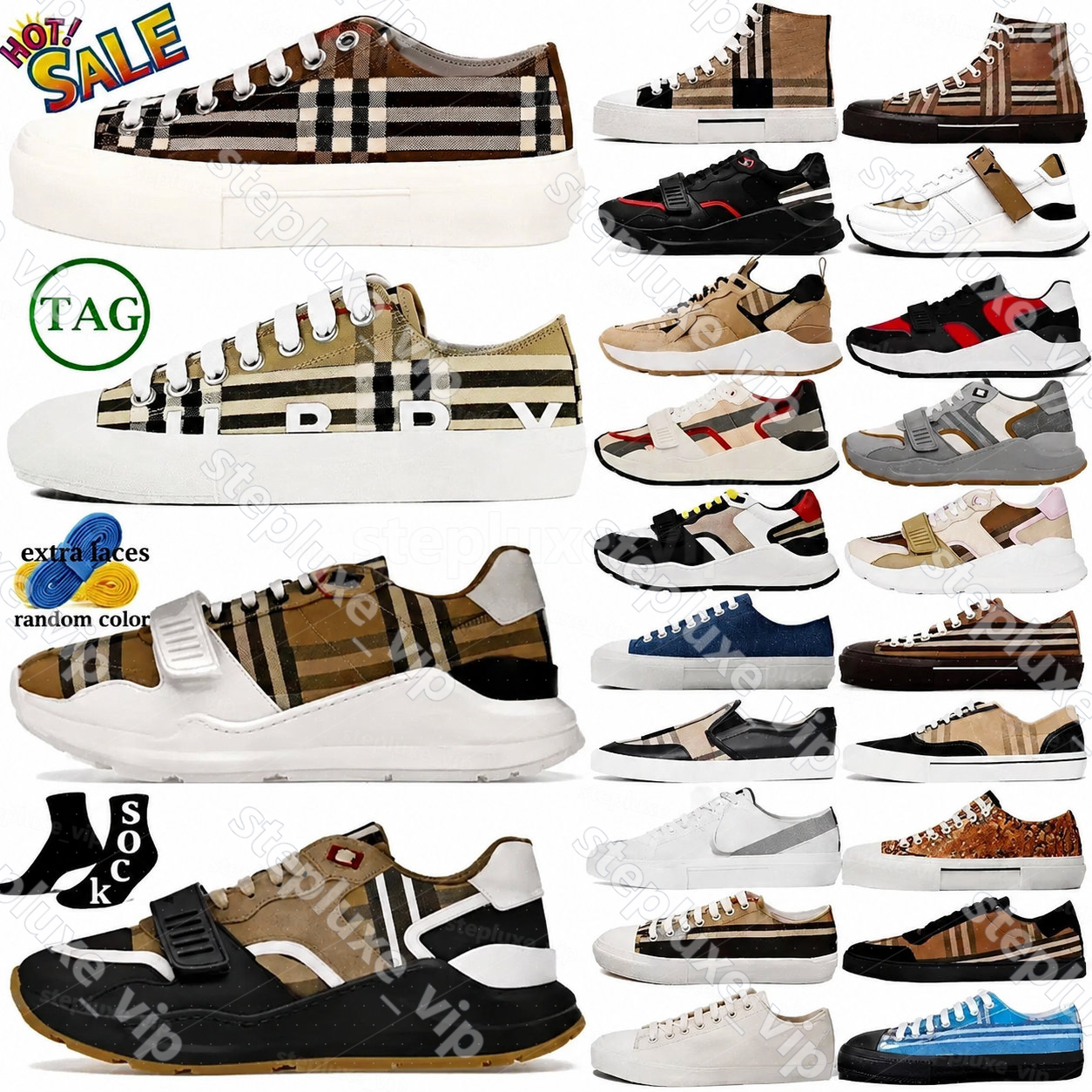 designer sneakers Vintage Ramsey Check shoes trainers trend Regis Cotton Suede Leather sneaker mens Archive Beige Birch Brown Soft Blue