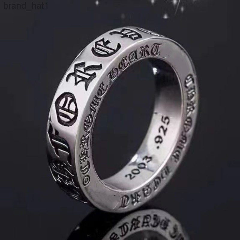High quality Chrome Rings Designer 14k Gold Plated Hip Hop Rings For Men And Women Vintage S925 Thai Silver Chromes Cross Open Ring Woman Jewelry Gi