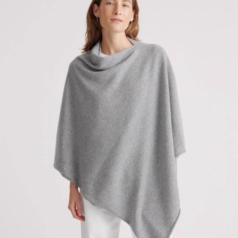 Femmes Coupe Ample Col Montant Tricot Poncho Haut Ourlet Asymétrique Manches Chauve-Souris Couleur Unie Pull Doux Pull Tenue Quotidienne Taille U