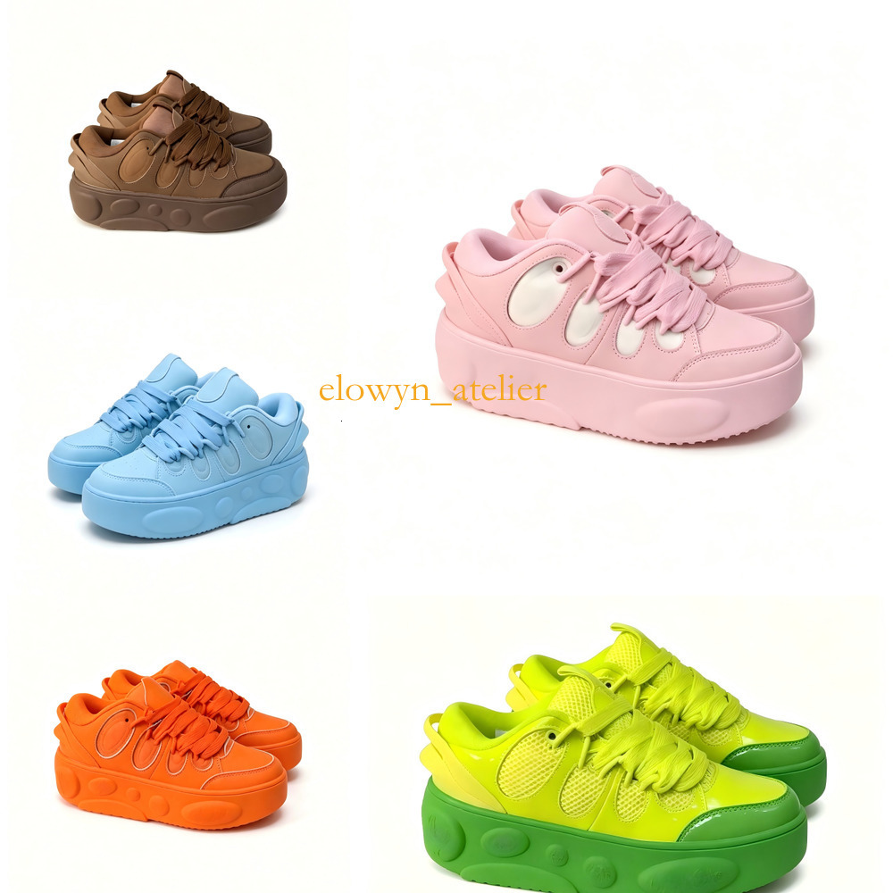 Designer Unisexe Chunky Pain Skate Chaussures Multi Couleur Solide Plate-Forme Baskets À Lacets Semelle Épaisse Casual Street Chaussures De Mode