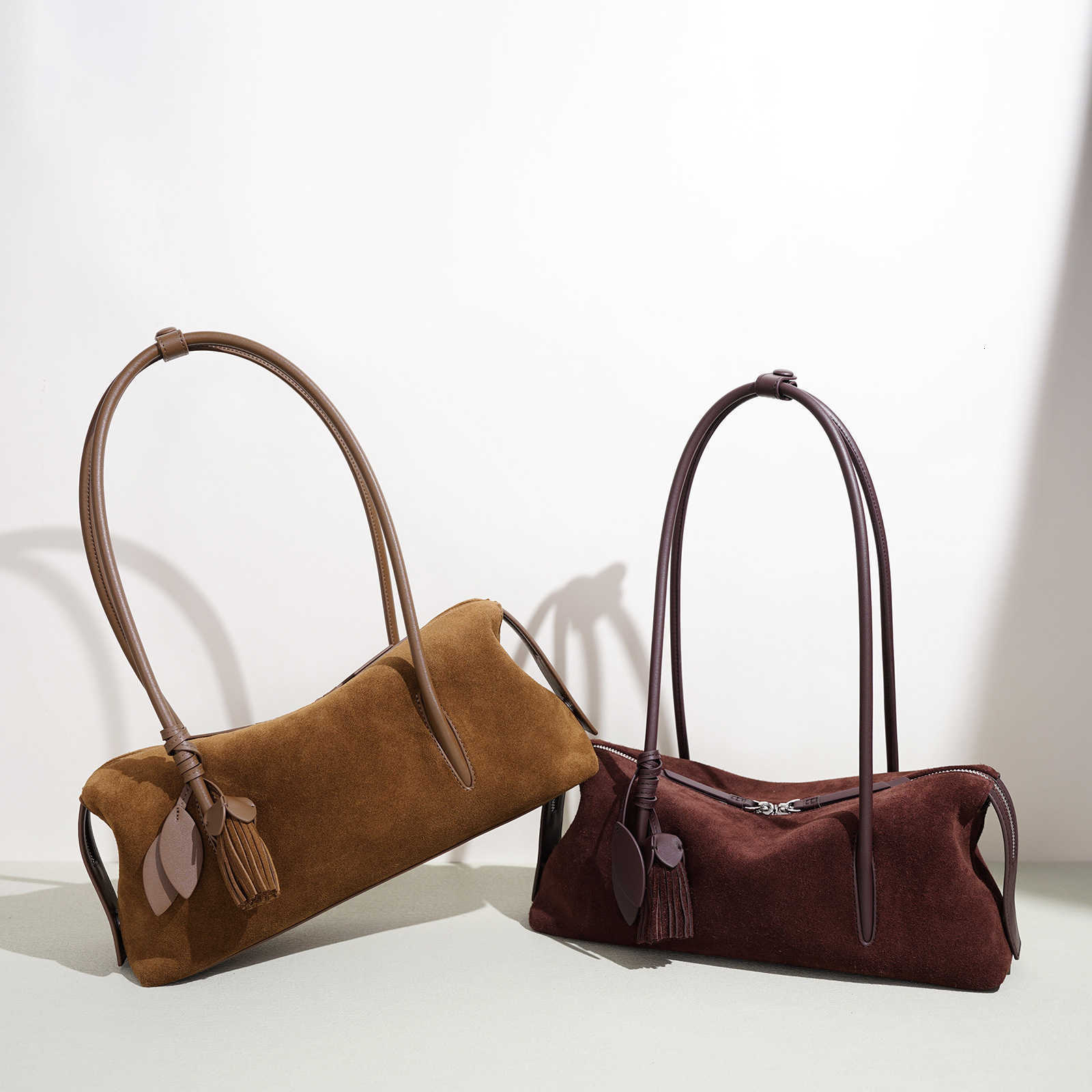 Autumn/Winter Simple Shoulder Bag Korean-style Classic Light Fashion Underarm Bag Matt Suede Genuine Leather Tote Bag H260905