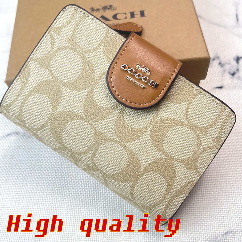 Designer Wallet Bag Corner Zip Wallet High Quality With Box Womens Luxury Leather Snap Button Card Bag Fashion Brand Short Wallet For Gift Giving