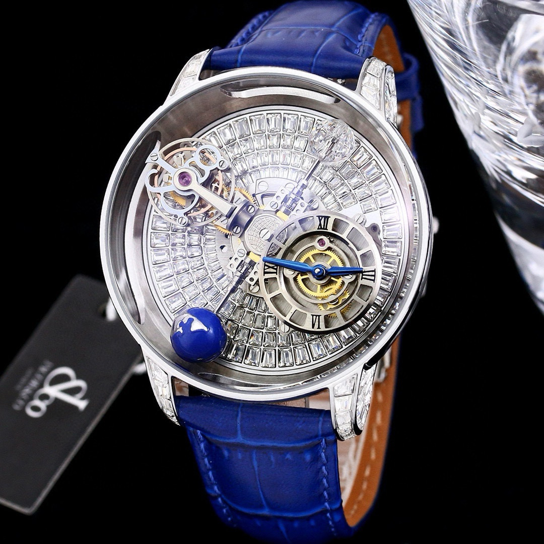 J&C Astronomia AT800.40 Luxury Mens Watch Diamond 47mm 316L Stainless Steel Swiss Automatic Mechanical Sapphire Crystal Waterproof Designer Limited
