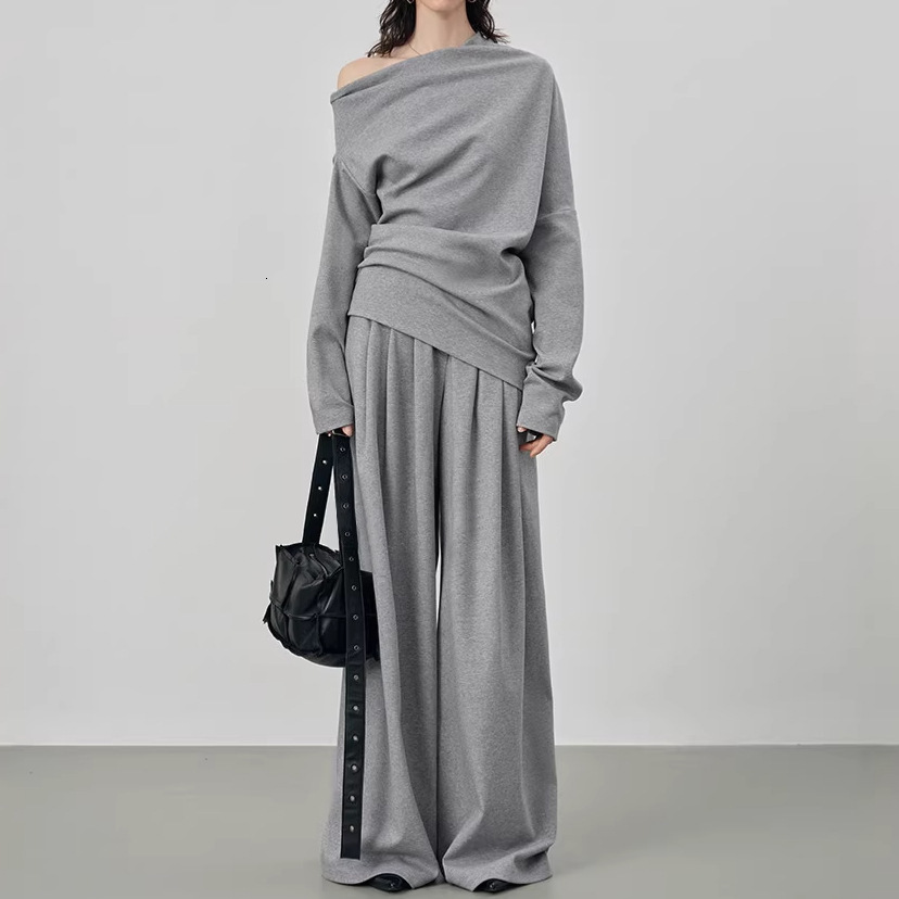 MAKOUFEI – ensemble deux pièces chemise ample et pantalon à jambes larges pour femmes, tenue d'été légère et décontractée