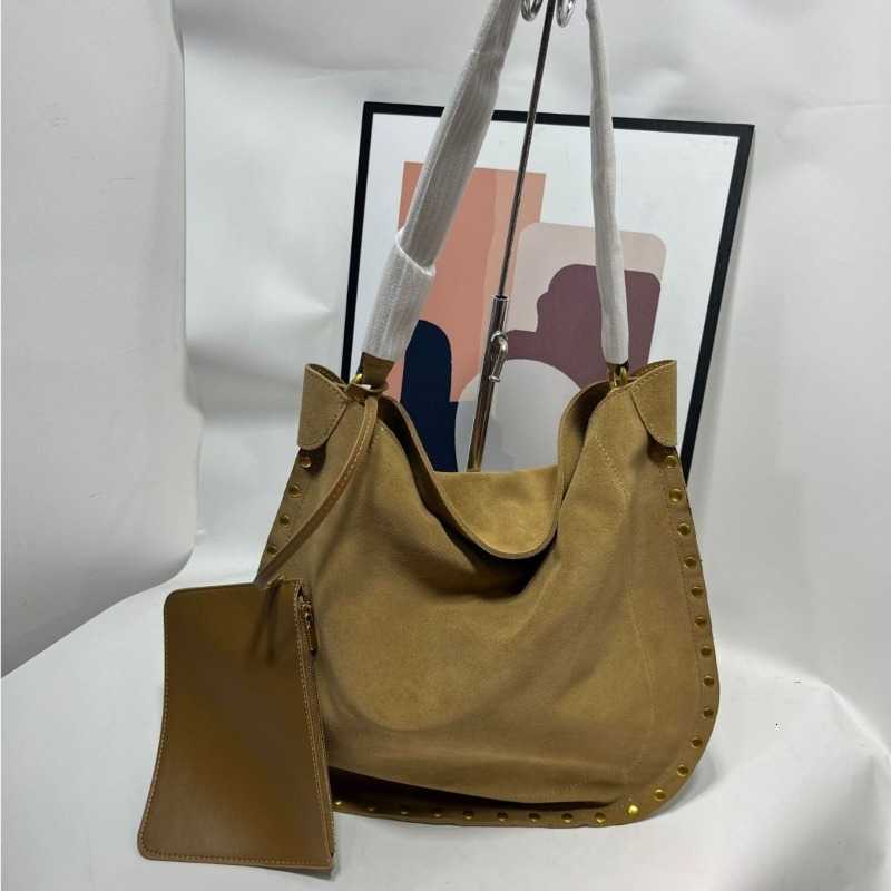 new and cool 2026 large-capacity saddle bag matte suede genuine leather single-shoulder underarm bag H260905