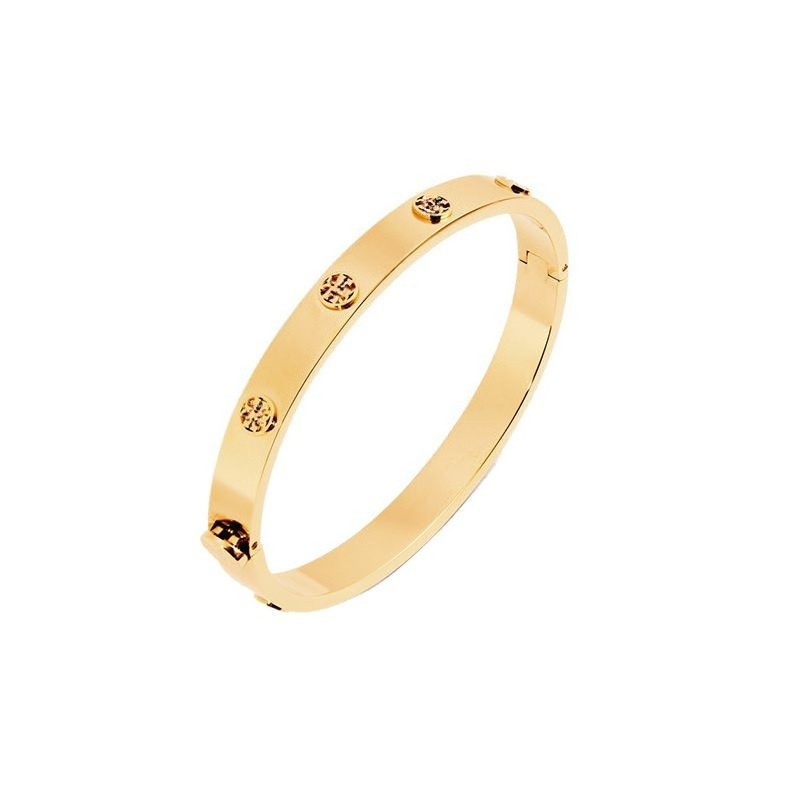 Women 18K Gold Hinged Bangle Bracelet Hollow Round Embossed Pattern Hinged Cuff Bracelets Bangles Minimalist Daily Party Fashion Wrist Jewelry