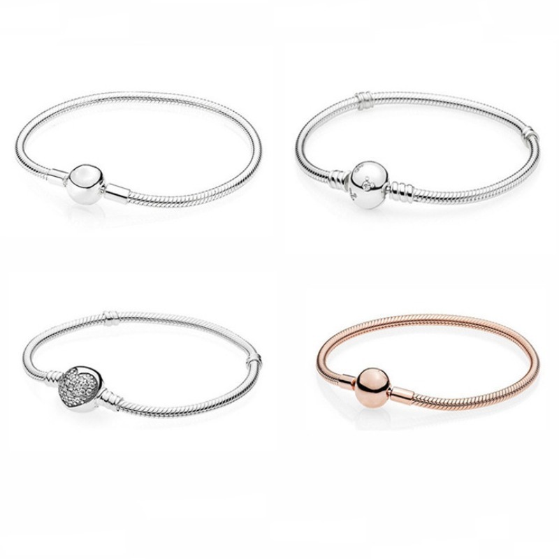Light Luxury Snake Bone Basic Bracelet Multiple Lock Options For Bracelets Silver Plated Rose Gold Diy Bracelet Suitable For Various Large Hole Bead
