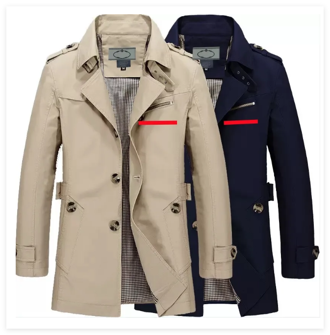 Mens Jacket Mens Trench Coats Oversized Coat Men WindBreaker Long Coat Solid Purer Cotton Casual Jacket Clothing Pull Homme Outerwear Fashion Winter