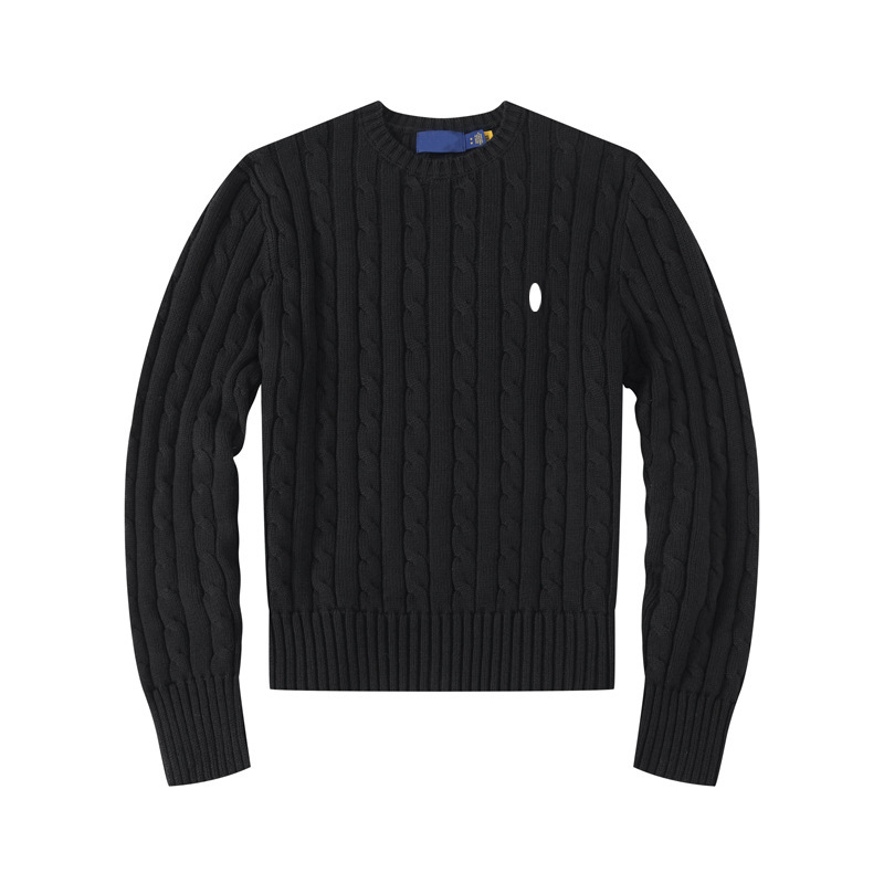 womens autumn winter round neck vintage sweater with classic cable stitch embroidery