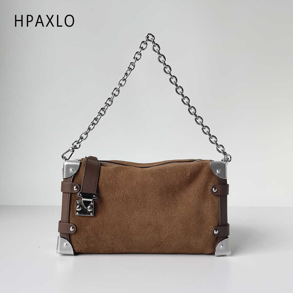 Winter New Soft Suede Autumn Square Box Bag Elegant HighEnd Chain Lock Pillow Shoulder Purse Mini Fashion Women Accessory Bags H260905