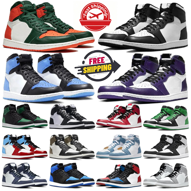 free shipping with box j1 1 sports basketball shoes trainers 1s high blue pine green casual shoe mocha og denim outdoor sneakers size 36-47