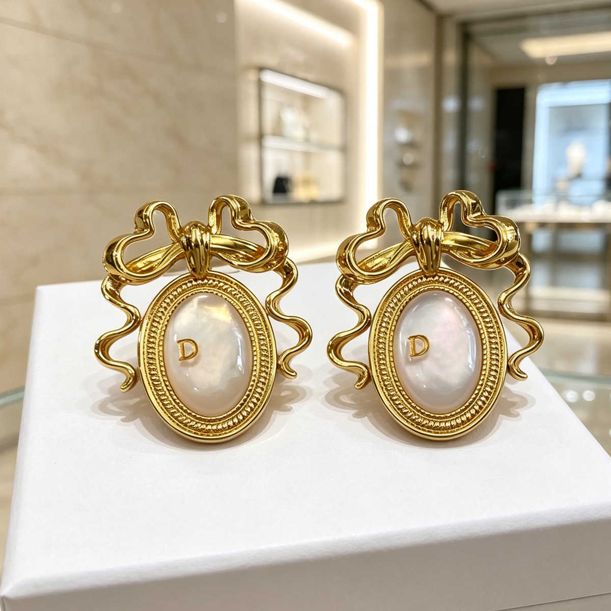 Earrings Designer Earrings 26 Vintage Badge Bow Earrings High-end And Elegant Versatile For Everyday Wear Women's 925 Silver Ear Studs