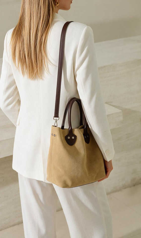 Bag Niche Design Large Tote Capacity Vintage Suede Handbag Minimalist Versatile Casual Bag for Women H260905