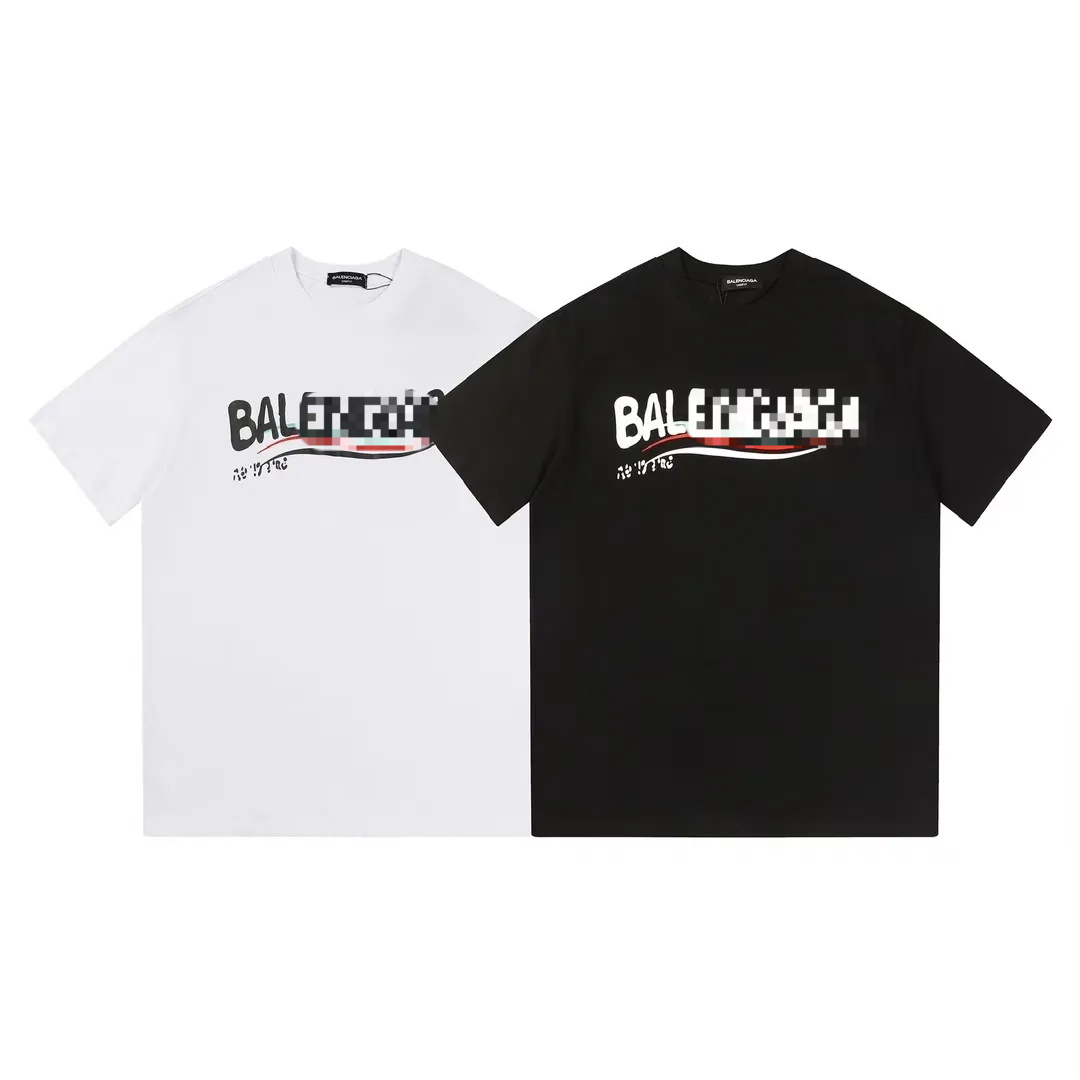 Designer de haute qualité pour hommes et femmes couche de lettre imprimée à manches courtes en vrac T-shirt décontracté 100% pur coton hommes et