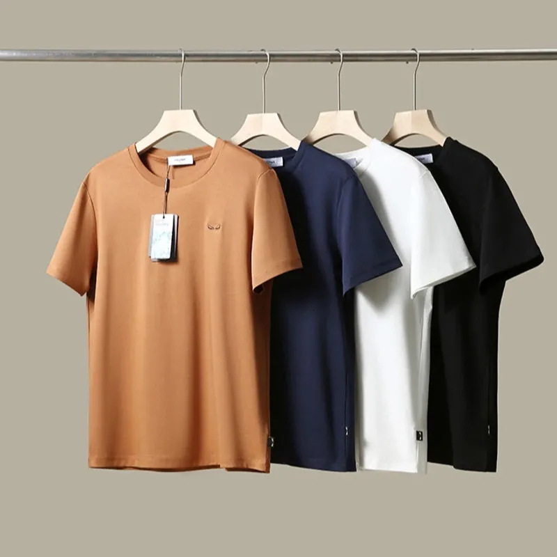 Luxury Brand Designer Ice Silk Short-Sleeve Men's 2026 Summer New Round-Neck Lightweight T-Shirt, Unisex, Couple's Casual Top, Quick-Dryin
