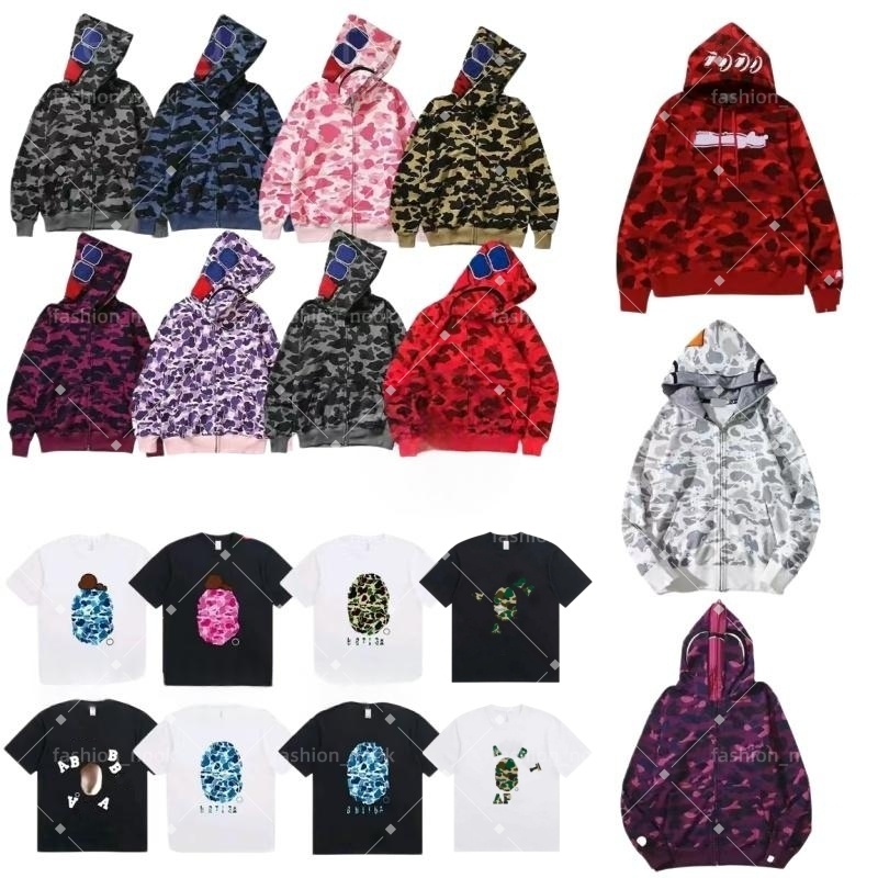 hoodie hoodies designer men shark hoodies Pullover mens high quality shark hoodies camouflage pattern hoodie loose hooded sweatshirts full zip up ja