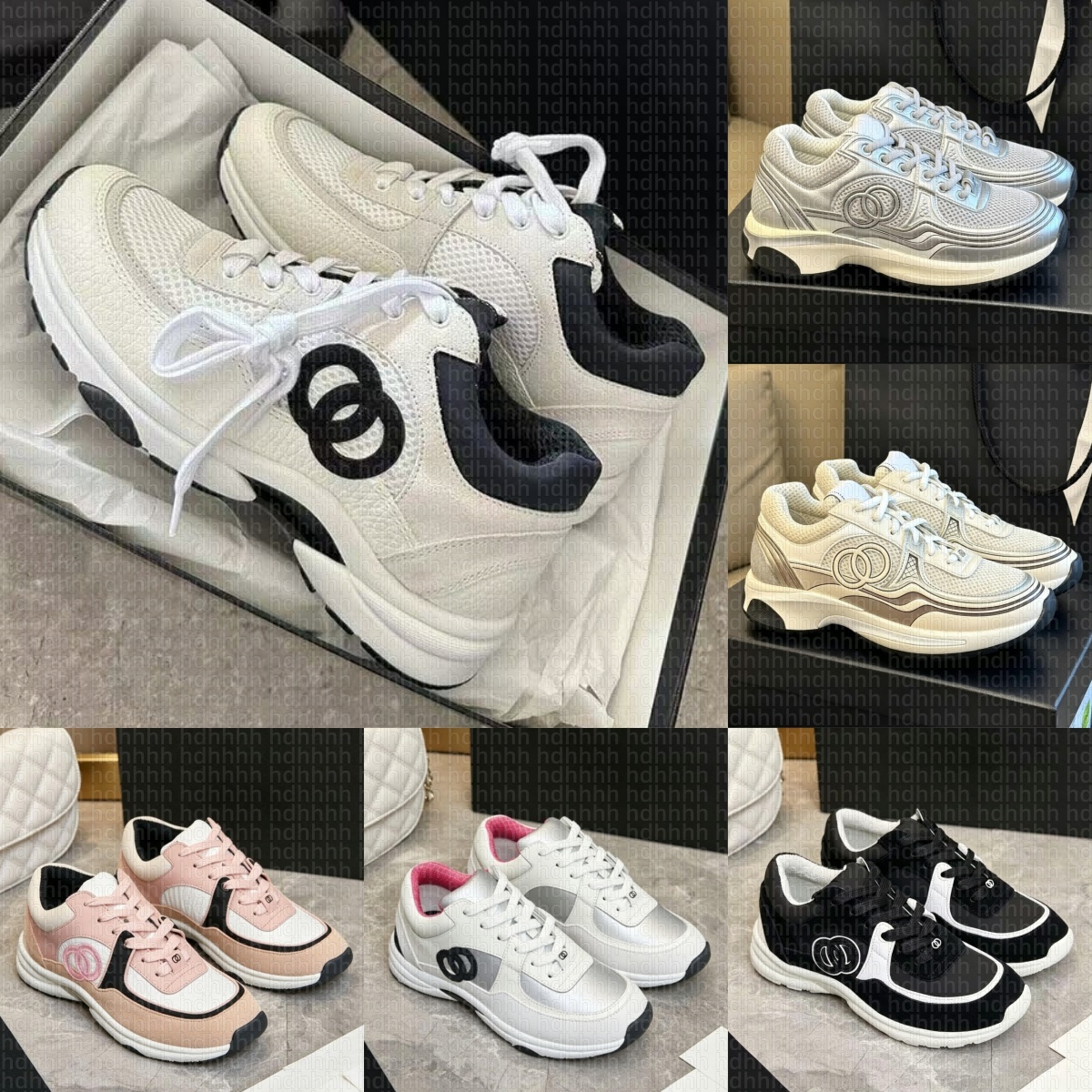Designer Shoes 23C Sneakers Womens Casual Shoes Golden Silver Horn King Black White Mens Trainers Metal Mesh Leather Platform Luxury Famous Classic