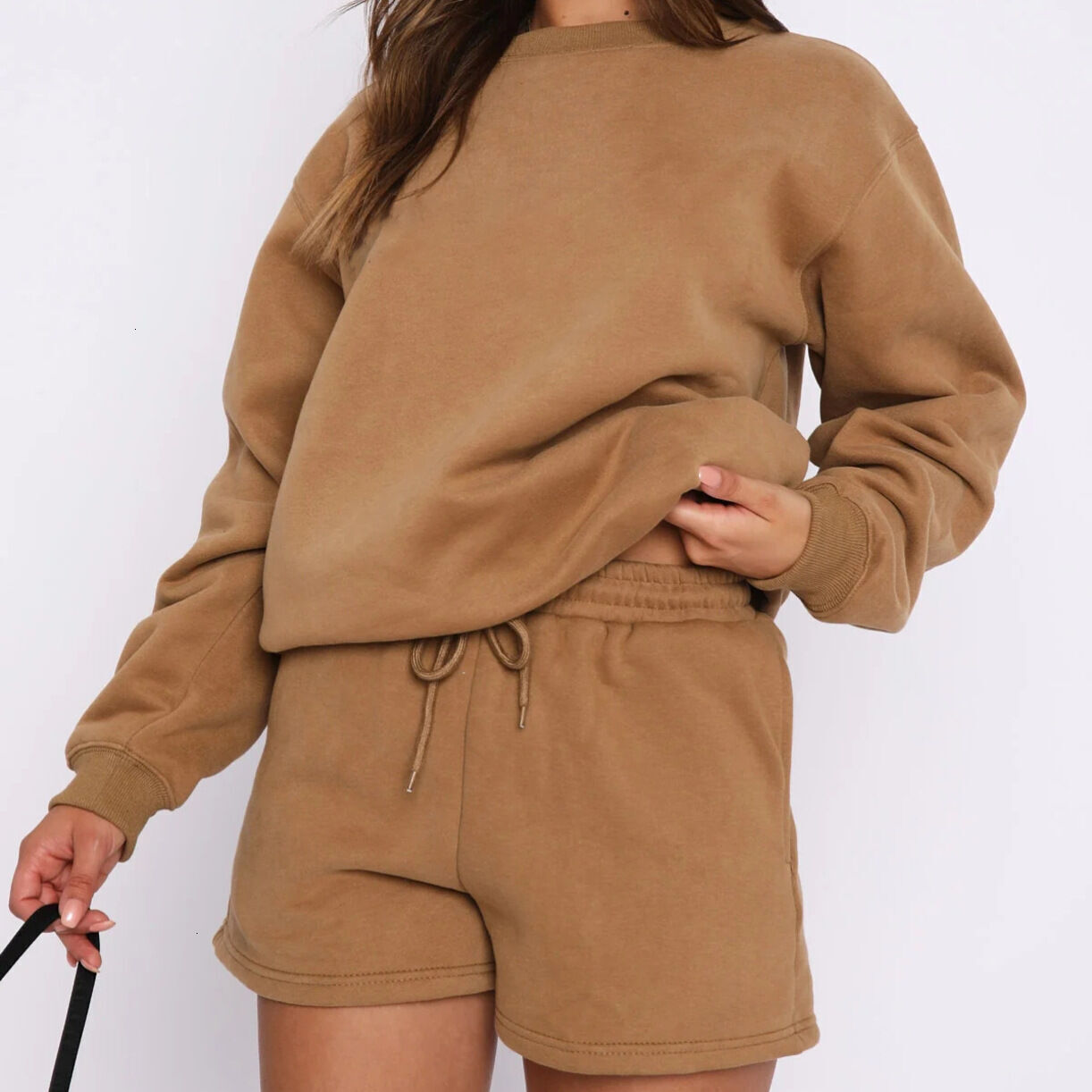 Stretchy * Yoga Wear Silver * Pullover Soft Breathable Warm Sweatshirts Loose Sweatwear Casual Sweat Tops Sport Shorts Womens Sportswear Comfort --