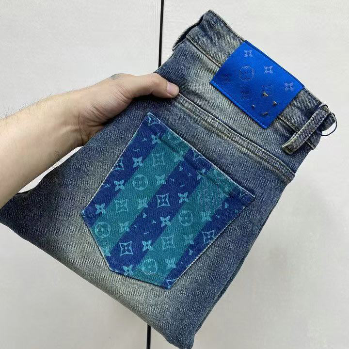 Designer jeans, men's jeans, retro style men's trousers, men's slim-fit denim long pants, casual luxury men's high-quality trous
