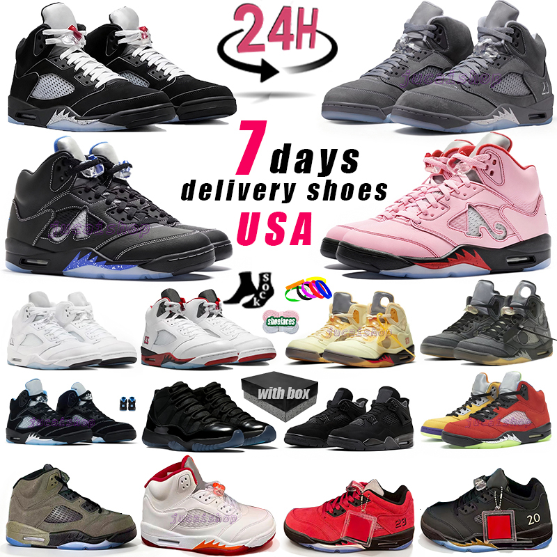 Livraison gratuite Designer Outdoor 5s Wolf Grey Black Carolina s Shoes4s Basketball Chaussures homme femme Feu métallique Awake faible Olive Sea
