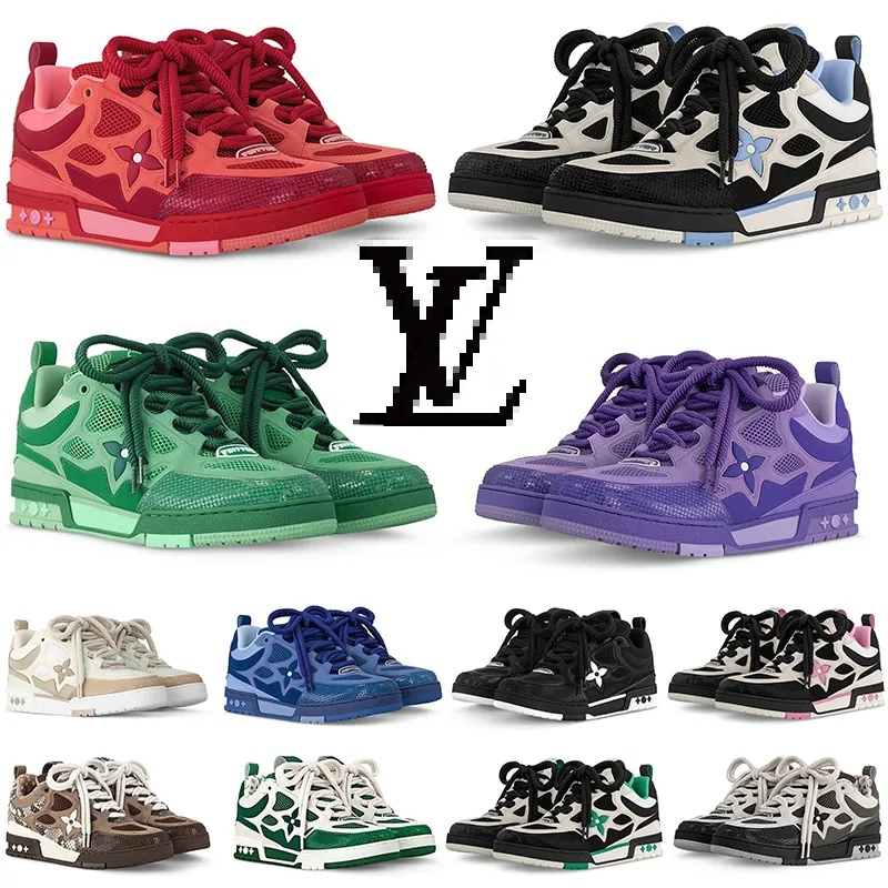 Designer pour hommes femmes épais corde lacets couleur bloc cuir plate-forme chaussures de skate décontracté rue mode formateur baskets marine